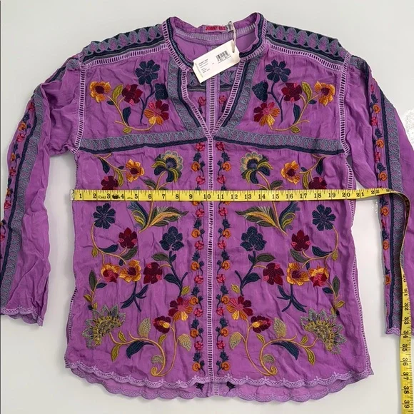 Johnny Was Purple Embroidered Tunic - Picture 5 of 6